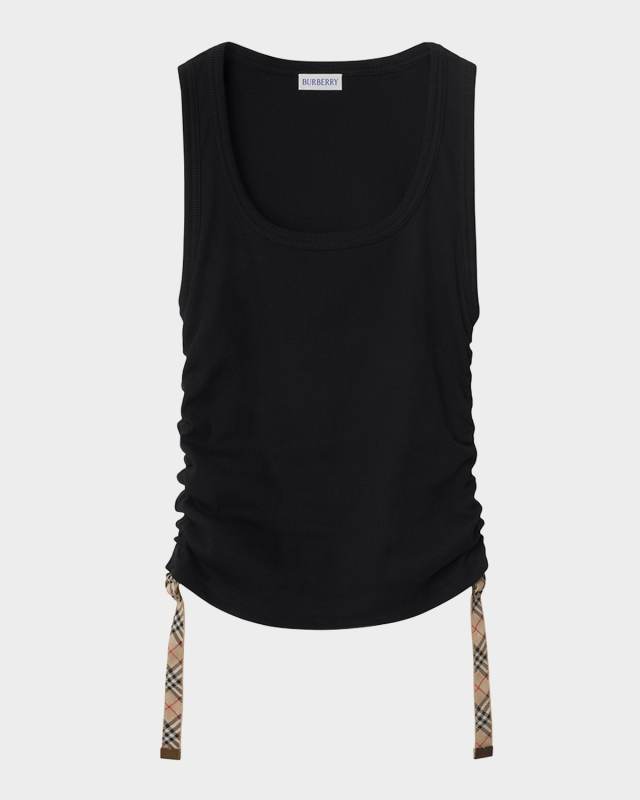 Ruched Sides Rib Tank Top
